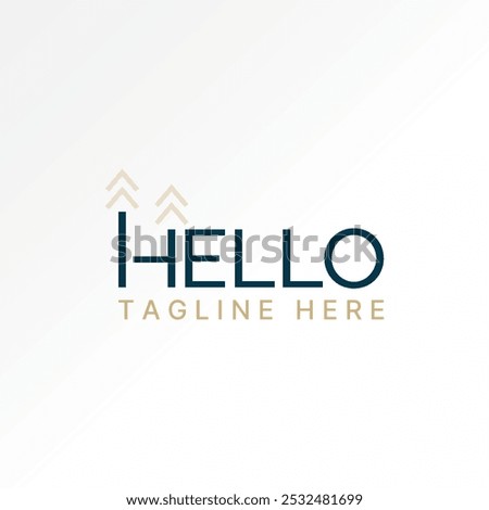 Logo design graphic concept creative abstract premium vector stock word text Hello graph trend arrows tree leaves Related monogram typography branding