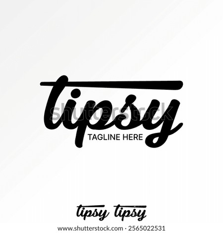 Logo design graphic concept creative premium vector stock image graphic text word Tipsy handwritten font club nightlife joy monogram typography brand