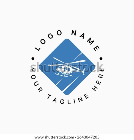 Logo design graphic concept creative premium vector stock image top sell sign helicopter passenger emergency help traveler transport aviation tourism