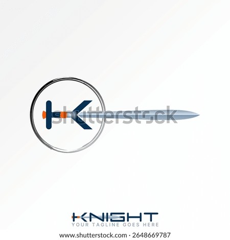 Logo design graphic concept creative premium vector stock image top sell initial K font sword knight warrior army soldier blade spartan battle sport