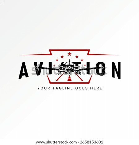 Logo design graphic concept creative premium vector stock image top sell aviation plane text flying pilot vacation tourism transport army historic jet