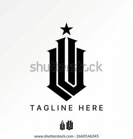 Logo design graphic concept creative premium vector stock image top sell initial LUI or LVI font gothic guard line aesthetic art taper monogram brand