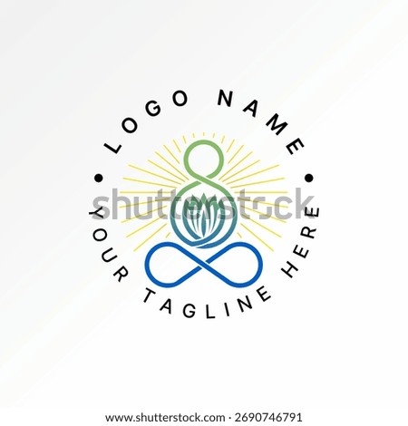 Logo design graphic concept creative premium vector stock image top sell meditation lotus infinity balance line energy spiritual relaxation health spa