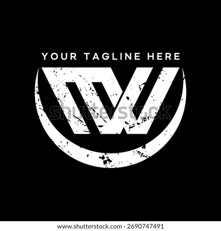 Logo design graphic concept creative premium vector stock image top sell initial MW or MVW font with freckles flip infinity futuristic graffiti ethnic