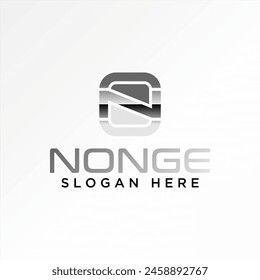 Logo design graphic creative concept premium vector stock initial letter N font cutting block line art connect. Related typography monogram branding