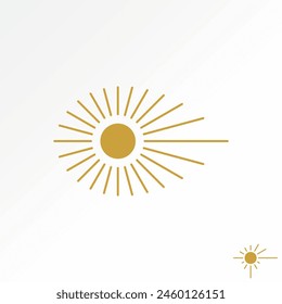 Logo design graphic creative concept premium vector stock unique abstract sun raise with rays like vision eyes symbol. Related to art ancient history