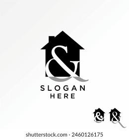 Logo diseño gráfico concepto creativo premium Vector stock abstracto inicial letra y símbolo en casa hogar espacio negativo. Monograma de tipografía relacionada