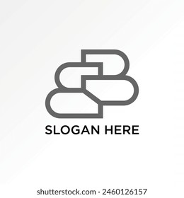 Diseño de logotipo gráfico creativo premium concepto Vector stock inicial letra B o BB línea de fuente arte patrón flip connect. Monograma de tipografía relacionada