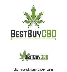 logo design. Green cannabis leaves