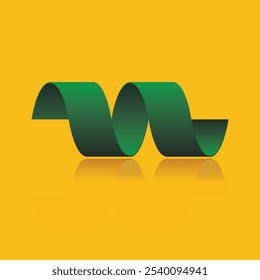 El diseño del logotipo es verde con una forma circular sobre un fondo amarillo brillante