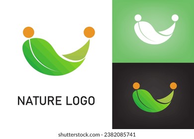 Logo design green leave nature, concept ecology, green, environment