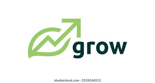logo design grow, growth, arrow, profit, invest, financial, logo design vector, symbol, idea, creative.