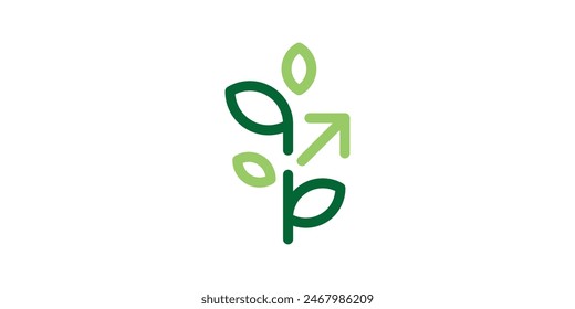 Crecimiento del diseño del logotipo, hoja, naturaleza, verde, eco, crecer, icono del diseño del logotipo, Vector, símbolo, creativo, idea.