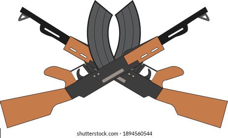 Logo design with guns. Can be used for gaming, sports and community logos