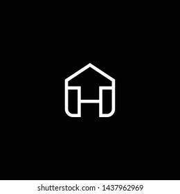 Logo design of H HH HA AH in vector for construction, home, real estate, building, property. Minimal awesome trendy professional logo design template on black background.