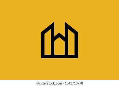 Logo design of H in vector for construction, home, real estate, building, property. Minimal awesome trendy professional logo design template on black background.