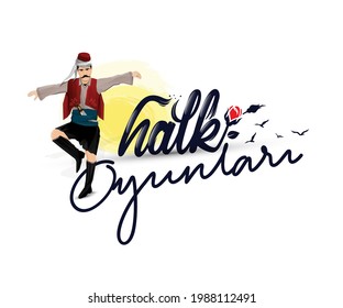 Logo design with "halk oyunlari" text
