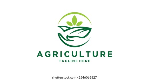 logo design hand farm, landwirtschaft, logo design vektor, symbol, symbol, idee, kreativ.