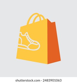 Logo design of handbag and sneakers. This logo is suitable for an online shop which sells accessories such as woman's handbag, sneakers, shoes.