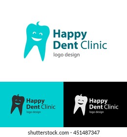 Logo design Happy Dent Clinic, vector EPS10