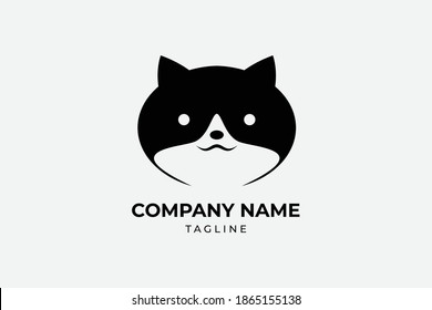 Logo design of happy kitten. It would be perfect for pet shop, a photographer, cat lover, vet, blog or web, video channel, and much more