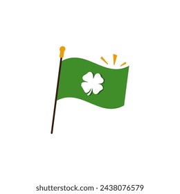 Logo Design Happy St.Patrick's Day Irish flag clover flag. icon design element vector