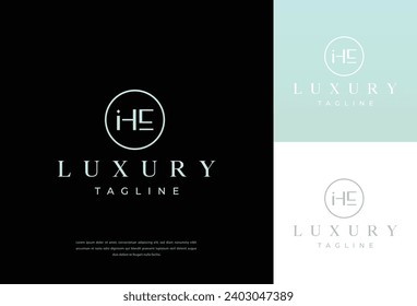 Logo design of HE EH in vector for construction, home, real estate, building, property. Minimal awesome trendy professional logo design
