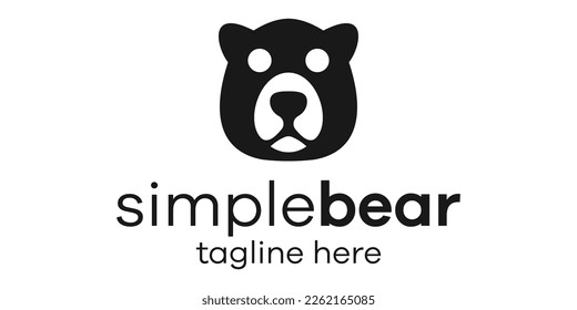 logo design head bear simple icon vector illustration