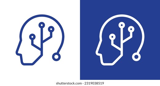 diseño de logotipo cabeza de cerebro tecnología de datos icono de vectores inspiración