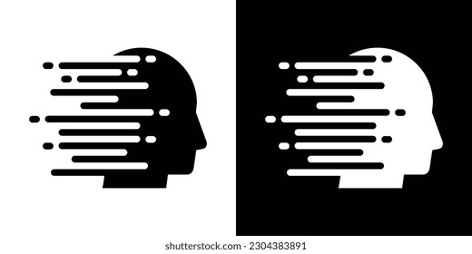 logo design head digital icon vector illustration