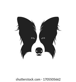 logo design head dog, border collie, pet, icon symbol vector. for : Millennial Dog Owners, animal trainer, Online Shoppers, animal wild.