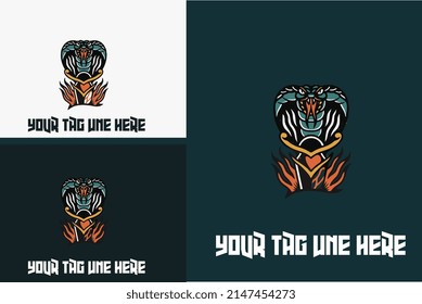 logo design of head snake vector illustration