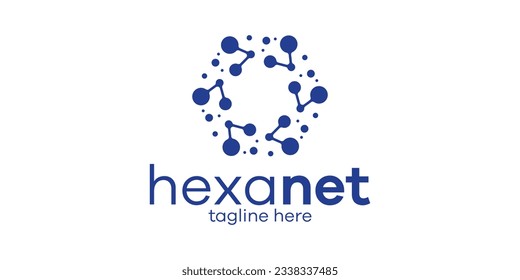 diseño de logotipo hexágono y conexión tecnología moderna icono inspiración vectorial