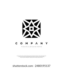 Un diseño de logotipo con un motivo hexagonal y patrones intrincados que simbolizan la unidad y la innovación
