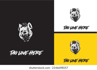 logo design of heyna vector black and white