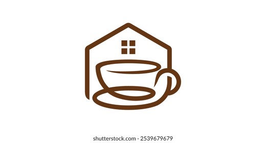 logo design home coffee, cafe, construction, drink, creative logo design, symbol, icon, idea, vector.