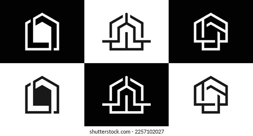 logo design home creative line template