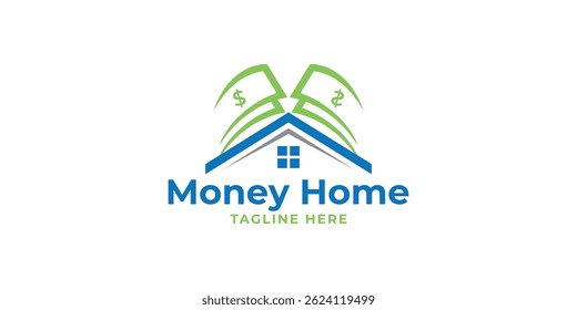 Logo design home credit, money, buy, invest, finance, symbol, icon, idea, creative. Vector illustration.