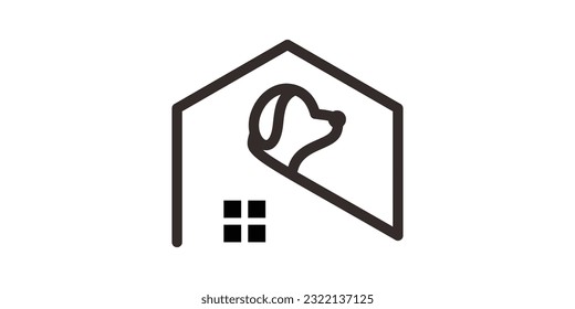 logo design home dog icon pet vector inspiration