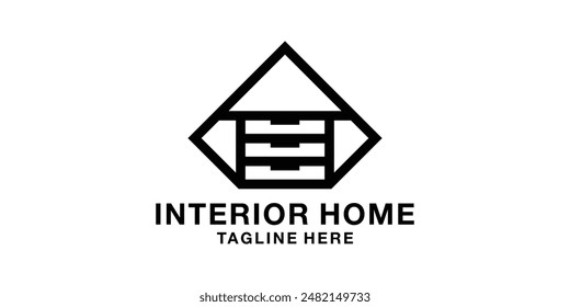 logo design for home furniture, interior, table, portable. logo design template, symbol, icon, vector, creative idea.