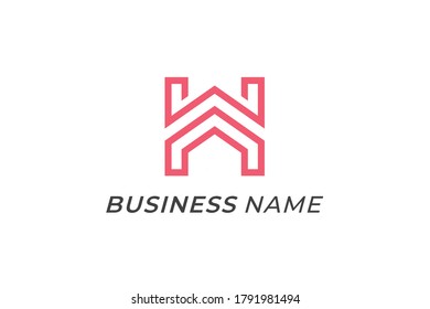 logo design home and letter H