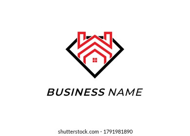 logo design home and letter H