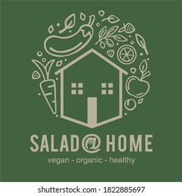 a logo design for home made salad with slogan