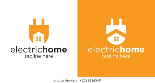 diseño de logotipo hogar y enchufe la inspiración de vectores de iconos eléctricos