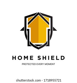 Logo Design with Home and Shield Combination. Good for corporate or brand identity