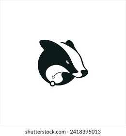 logo design honey badger sport vector symbol vector. for wildlife, zoo animal rescue.