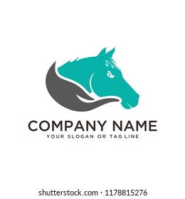 Logo Design Horse Care, Horse Training Vector Template