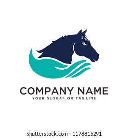 Logo Design Horse Care, Horse Training Vector Template