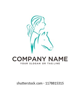logo design horse care, horse training vector template