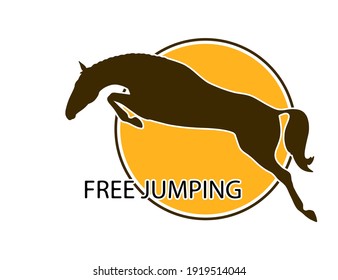 Logo design with a horse jumping freely